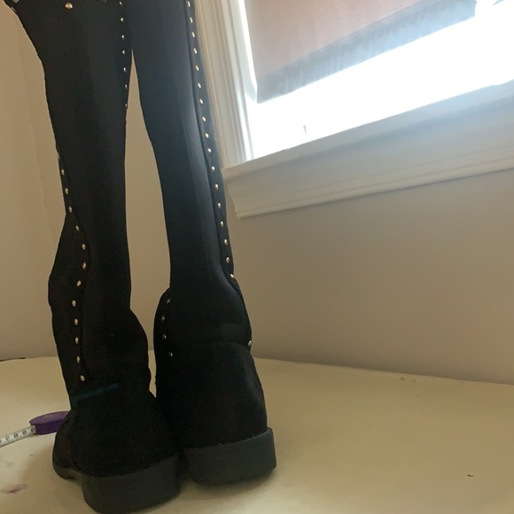 Tall black studded Sam Edelman Knee Boots - Picture 4 of 13